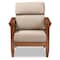 Baxton Studio Larissa Cherry Finished Wood and Beige High Back Lounge Chair 145-8753 - alternate 3